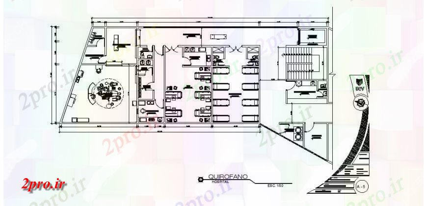 دانلود نقشه بیمارستان - درمانگاه - کلینیک طبقه بیمارستان طرحی معماری طرح 15 در 31 متر (کد119592)