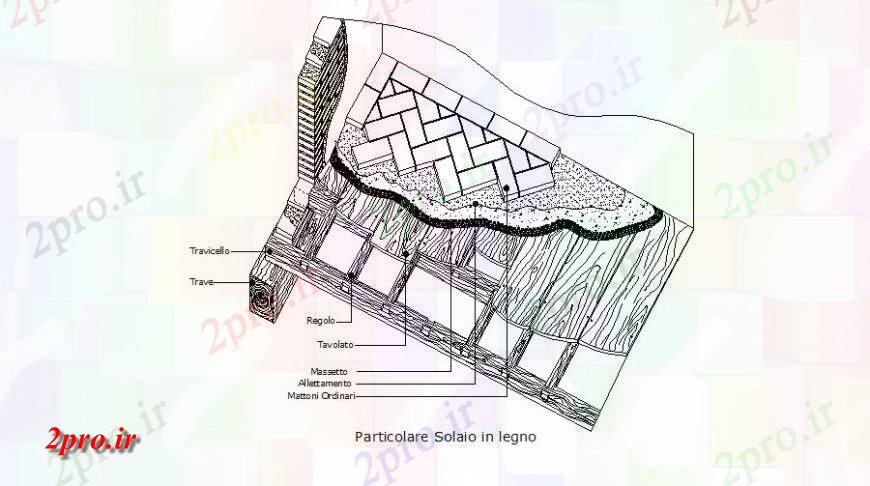دانلود نقشه جزئیات ساخت و ساز سقف بلوک ساختاری    (کد119635)