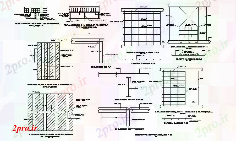 دانلود نقشه جزئیات ساخت و ساز بخش دیوار آجری  و  ساخت و ساز طراحی جزئیات (کد119692)
