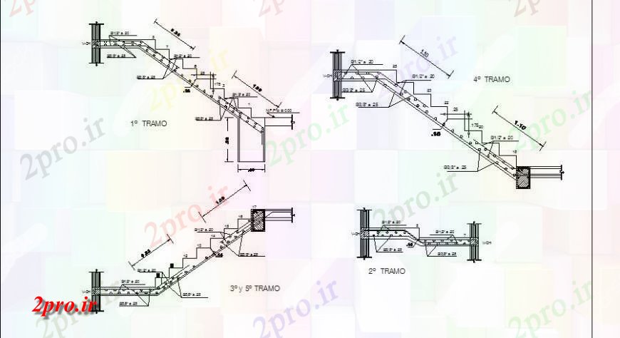 دانلود نقشه جزئیات پله و راه پله   خانه بخش پله و بخش سازنده  (کد119704)