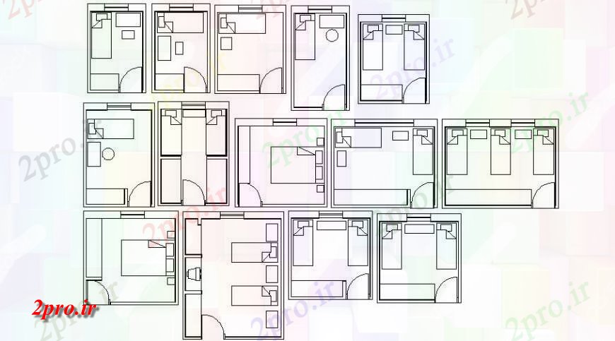 دانلود نقشه حمام مستر جزئیات برنامه کاری اتاق خواب  (کد119803)
