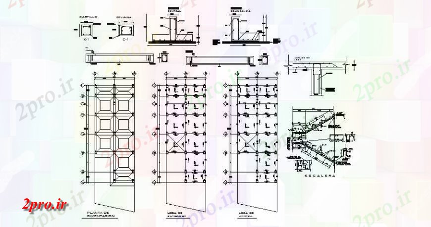 دانلود نقشه طراحی جزئیات ساختار بنیاد طرح، طرحی جلد و راه پله و جزئیات ساختار سازنده آپارتمان   ساخت و ساز (کد119840)