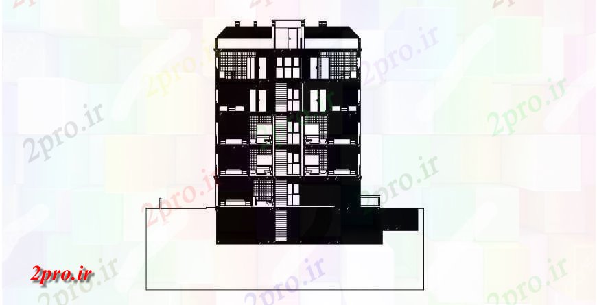دانلود نقشه مسکونی  ، ویلایی ، آپارتمان  جزئیات مقطعی اصلی چند طبقه آپارتمان   مسکونی ساخت (کد119841)