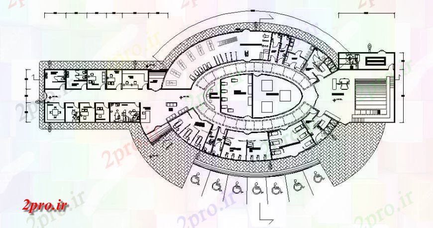 دانلود نقشه بیمارستان - درمانگاه - کلینیک جزئیات عمومی طراحی از بیمارستان چند طبقه ساخت 24 در 65 متر (کد119855)
