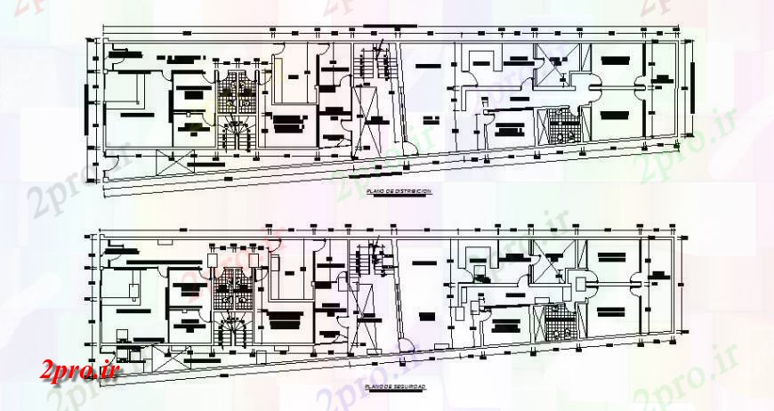 دانلود نقشه بیمارستان - درمانگاه - کلینیک بیمارستان کوچک اول و پلان طبقه دوم توزیع طراحی جزئیات 9 در 37 متر (کد119857)