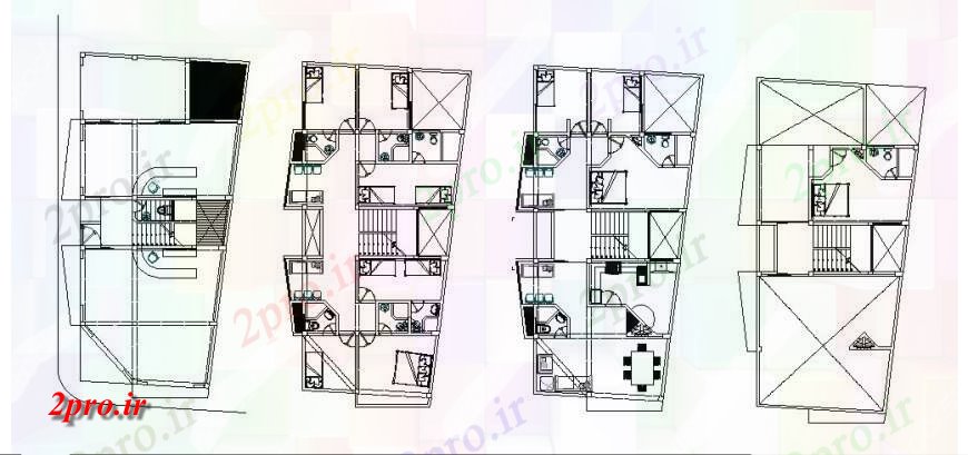 دانلود نقشه مسکونی ، ویلایی ، آپارتمان چند طبقه تقدیر مسکن ساختمان تجاری طرحی طبقه توزیع طراحی جزئیات 9 در 17 متر (کد119859)