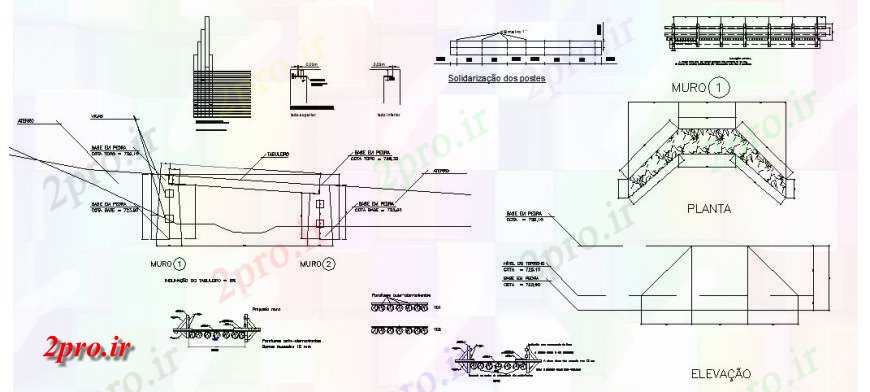 دانلود نقشه جزئیات ساخت پل چوبی نما پل، بخش، ساخت و ساز و طرحی خودکار (کد119860)