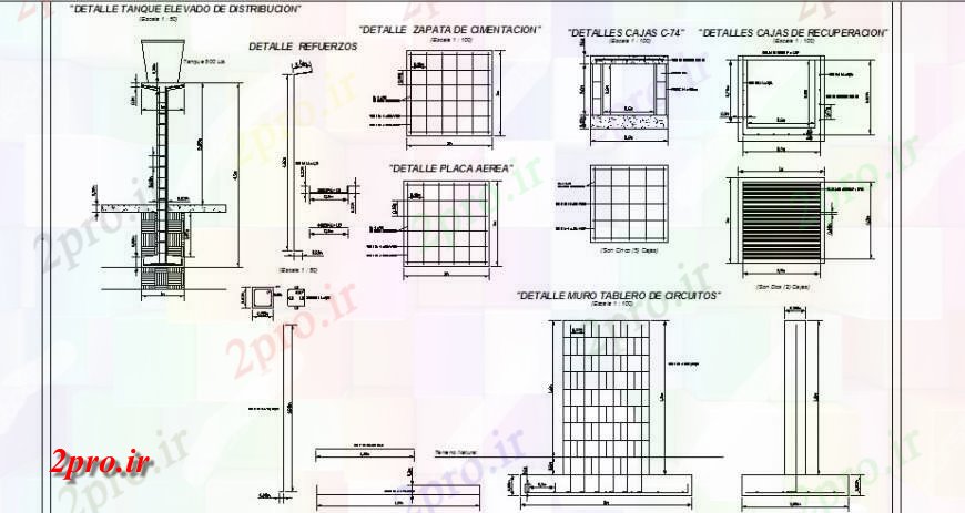 دانلود نقشه جزئیات ساخت و ساز جزئیات ساخت و ساز دیوار برای مخازن سوخت صنعتی   (کد119867)