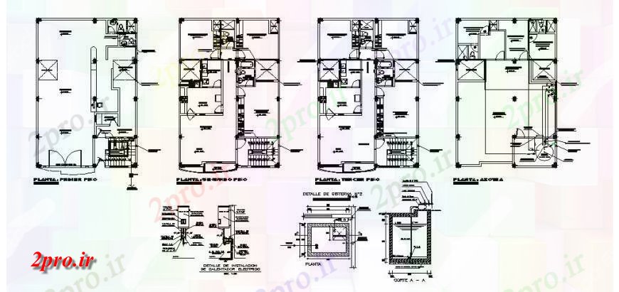 دانلود نقشه مسکونی  ، ویلایی ، آپارتمان  طرحی طبقه با جزئیات نصب و راه اندازی بهداشتی از آپارتمان   ساخت و ساز (کد119872)