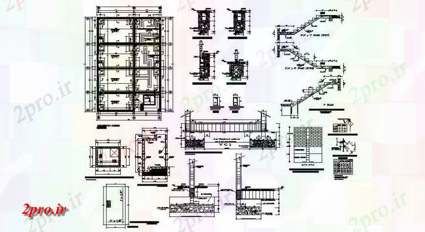 دانلود نقشه طراحی جزئیات ساختار چند جزئیات ساختار طراحی سازنده آپارتمان   چند طبقه ساخت (کد119875)