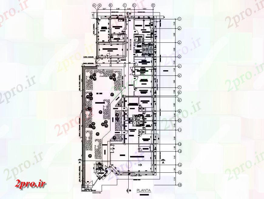 دانلود نقشه بیمارستان - درمانگاه - کلینیک بیمارستان عمومی توزیع معماری طرح 11 در 49 متر (کد119925)
