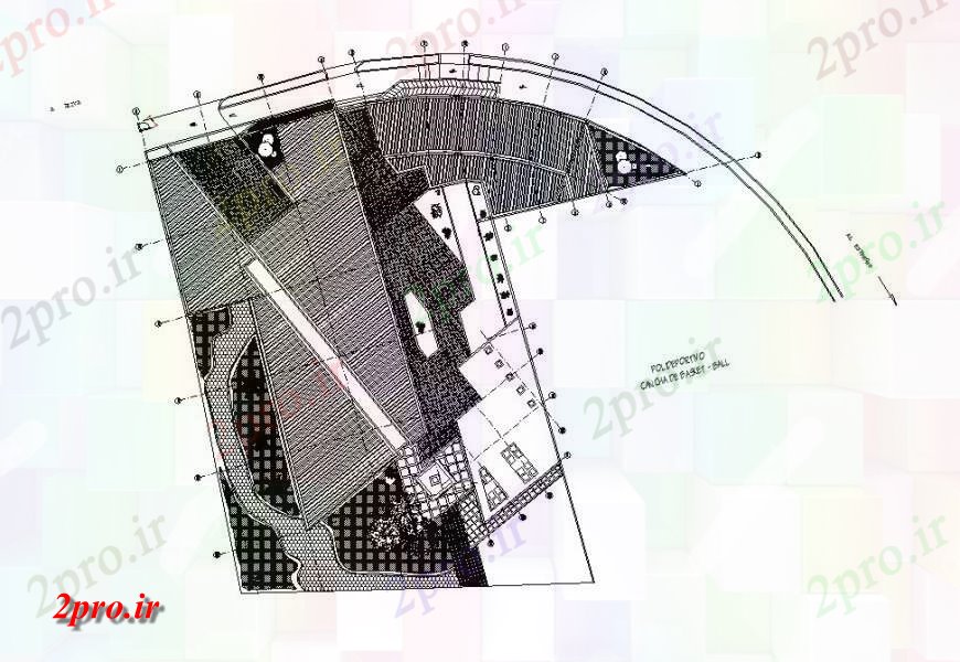 دانلود نقشه باغ باغ  خصوصی از محوطه سازی بیمارستان عمومی ساختار  (کد119934)