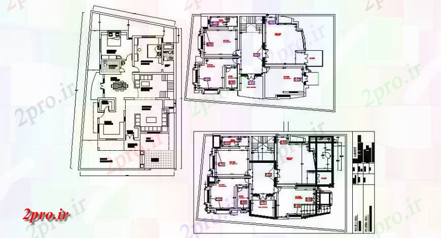 دانلود نقشه ساختمان اداری - تجاری - صنعتی طبقه خانه طرحی جزئیات طرحی با مبلمان از آپارتمان ساختمان 43 در 67 متر (کد119987)