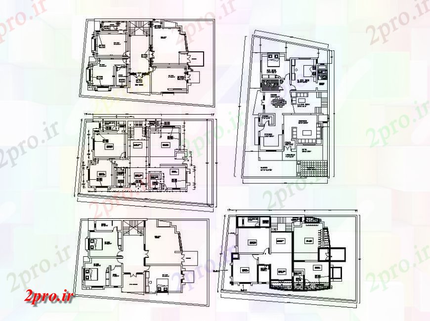 دانلود نقشه مسکونی  ، ویلایی ، آپارتمان  مسکونی آپارتمان   خانه های مسکونی توزیع طرحی های  (کد119988)