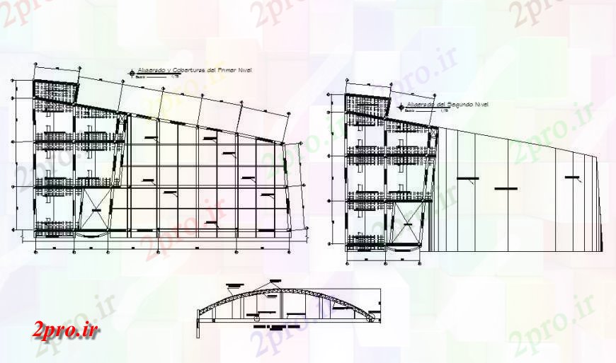 دانلود نقشه طراحی جزئیات ساختار فلزی سقف ساختار سازنده و طرحی پوشش جزئیات ساخت (کد120006)