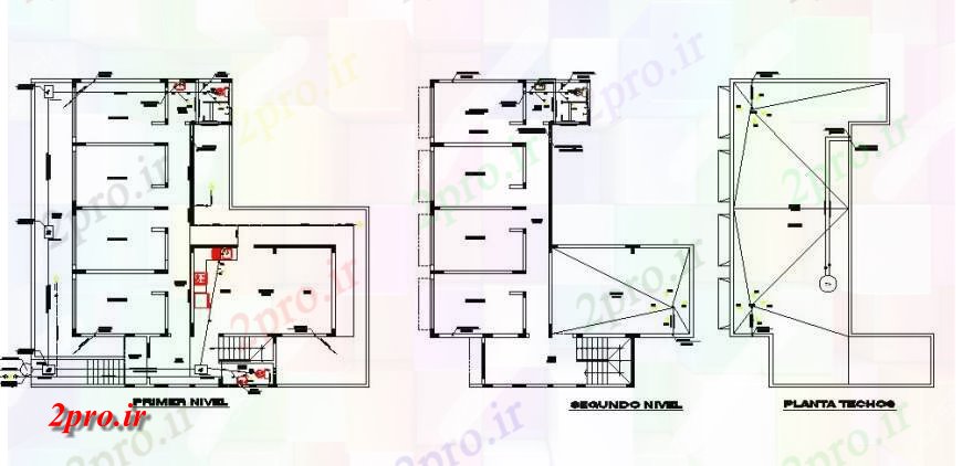 دانلود نقشه مسکونی ، ویلایی ، آپارتمان جزئیات توزیع طرحی طبقه برای خانه های مسکونی برای کارکنان پزشکی 14 در 16 متر (کد120033)