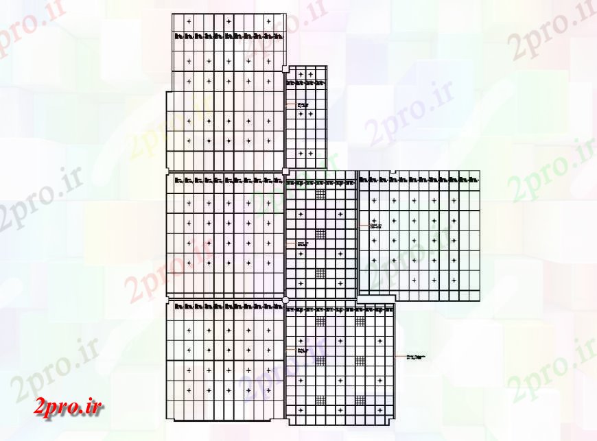 دانلود نقشه طراحی جزئیات ساختار طبقه دوم سقف طرح (کد120048)