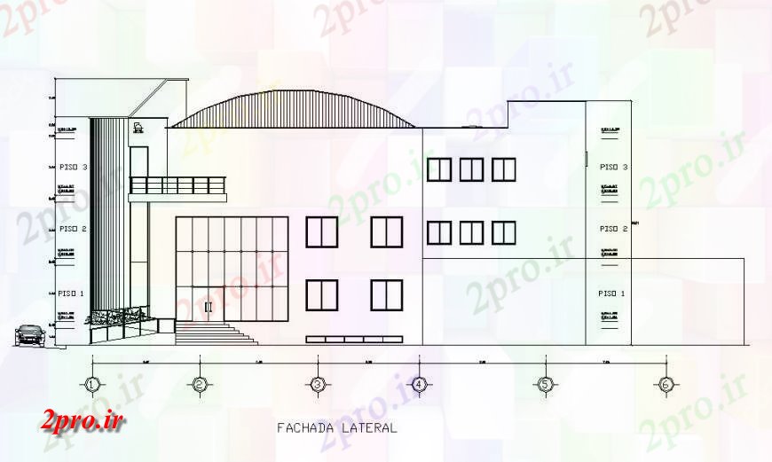 دانلود نقشه مسکونی  ، ویلایی ، آپارتمان  نما جانبی  تجملات خانه طراحی جزئیات  (کد120070)