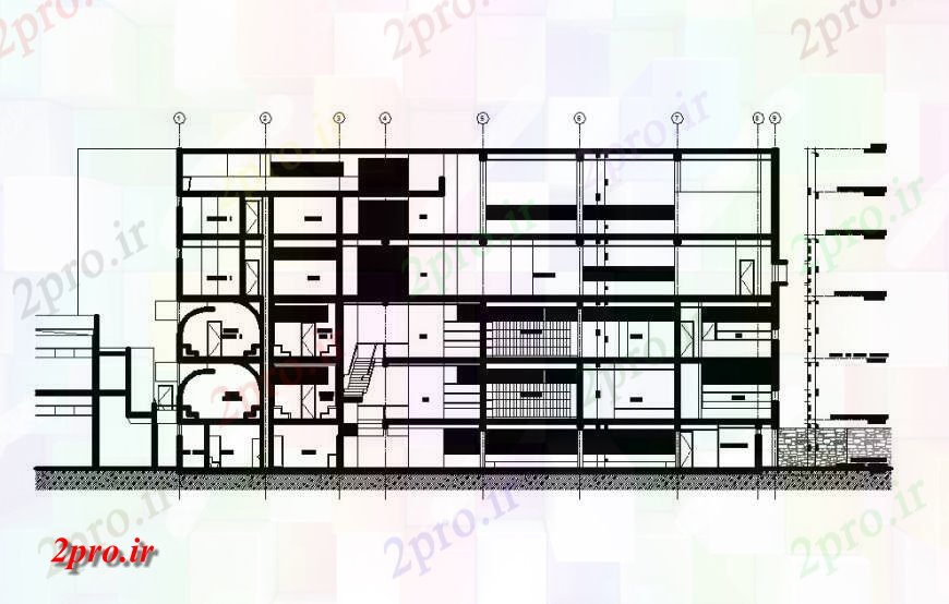 دانلود نقشه هتل - رستوران - اقامتگاه  هتل سونا ساختمان چند طبقه بخش اصلی  (کد120149)