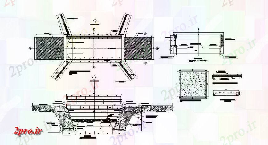 دانلود نقشه جزئیات ساخت پل ساختار طرحی پل و بخش  دو بعدی   (کد120193)