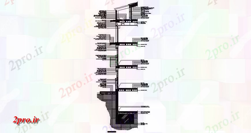 دانلود نقشه جزئیات ساخت و ساز دیوار جزئیات واحد مقطعی رسم  اتوکد (کد120205)