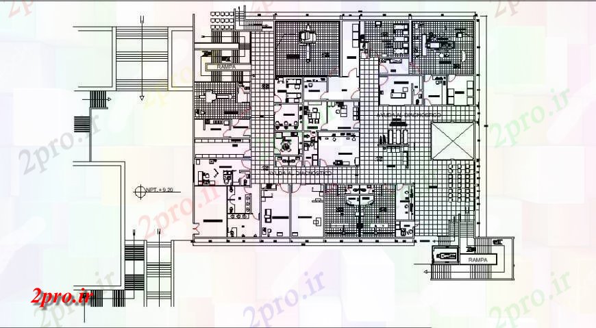 دانلود نقشه ساختمان اداری - تجاری - صنعتی دفتر ساختمان واحد کار جزئیات طرحی  (کد120207)