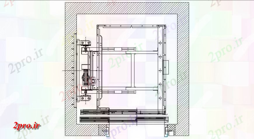 دانلود نقشه بلوک های مکانیکی مفاصل و اتصالات آسانسور وسایل  (کد120229)