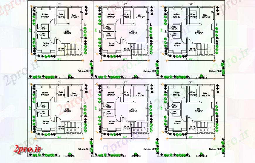 دانلود نقشه مسکونی ، ویلایی ، آپارتمان مختلف نوع از جزئیات دوبلکس خانه دراز کردن 8 در 8 متر (کد120240)
