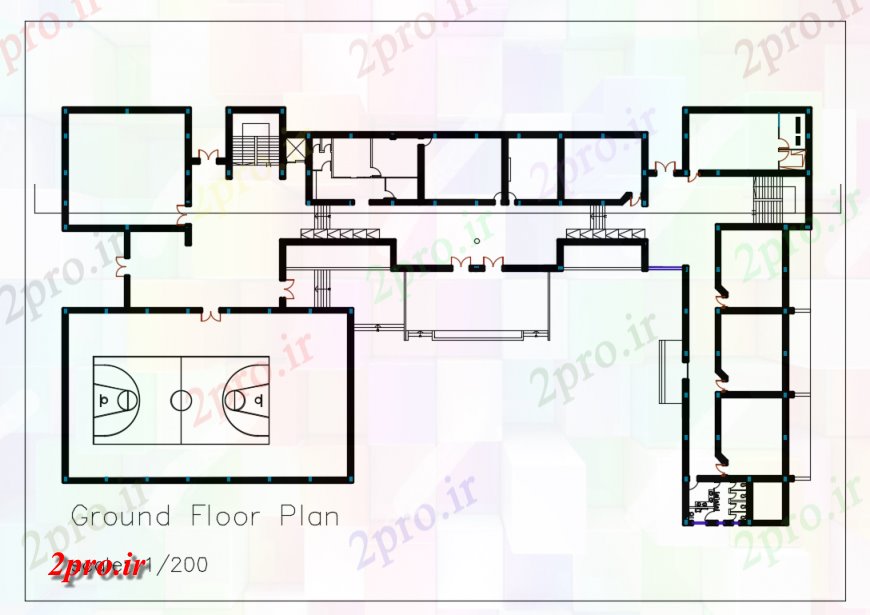 دانلود نقشه مسکونی  ، ویلایی ، آپارتمان  طبقه همکف جزئیات طرح (کد120283)