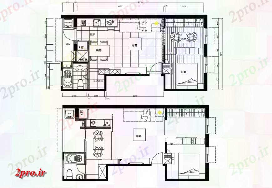 دانلود نقشه مسکونی  ، ویلایی ، آپارتمان  خانه دراز کردن طراحی طرحی در جزئیات (کد120303)
