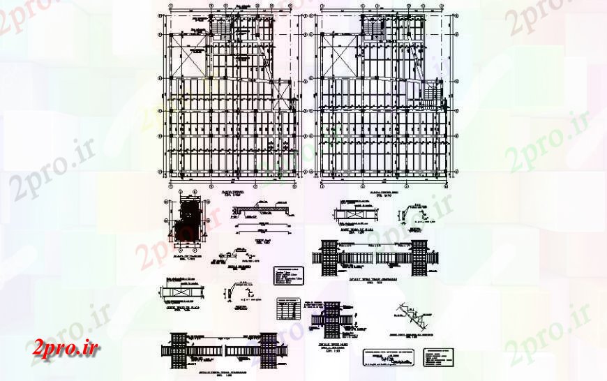 دانلود نقشه جزئیات ساخت و ساز طرحی سقف و ساختار ستون جزئیات  (کد120312)