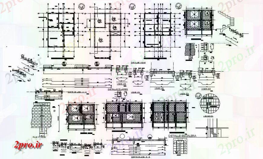 دانلود نقشه جزئیات ساخت و ساز دیوار سنگ تراشی آجر و طراحی واحد ساختاری  (کد120313)