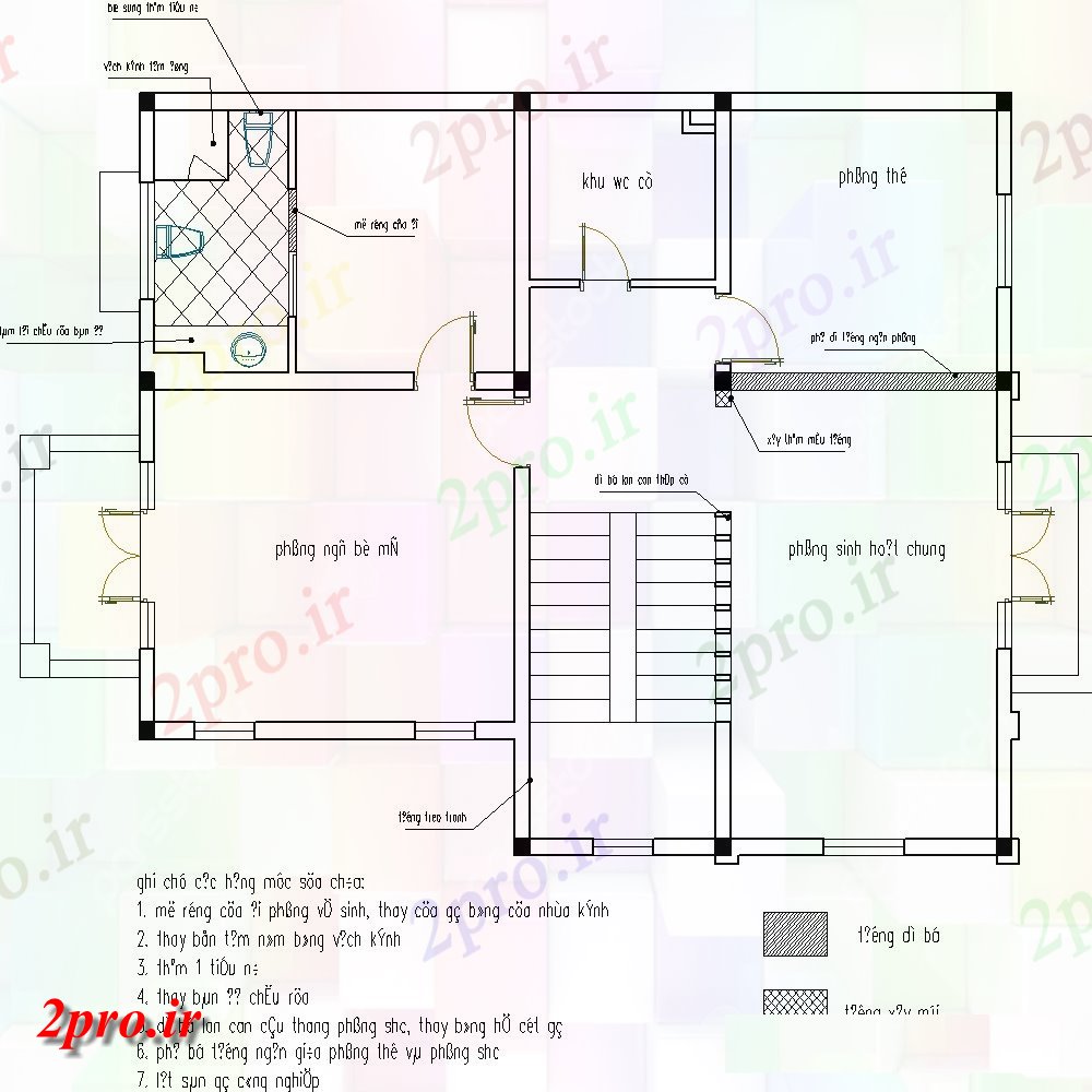 دانلود نقشه مسکونی ، ویلایی ، آپارتمان طبقه دو بعدی خانه دراز کردن جزئیات طراحی 10 در 13 متر (کد120401)