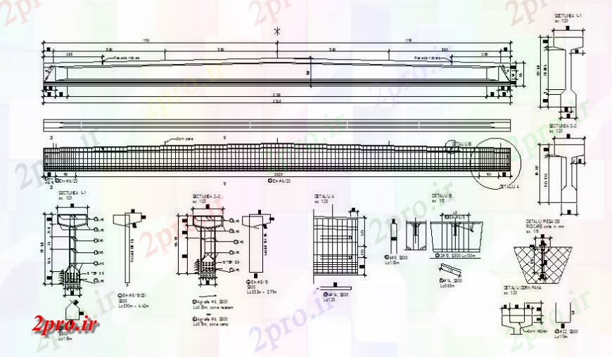 دانلود نقشه جزئیات ساخت پل جزئیات ساختار پل    (کد120429)