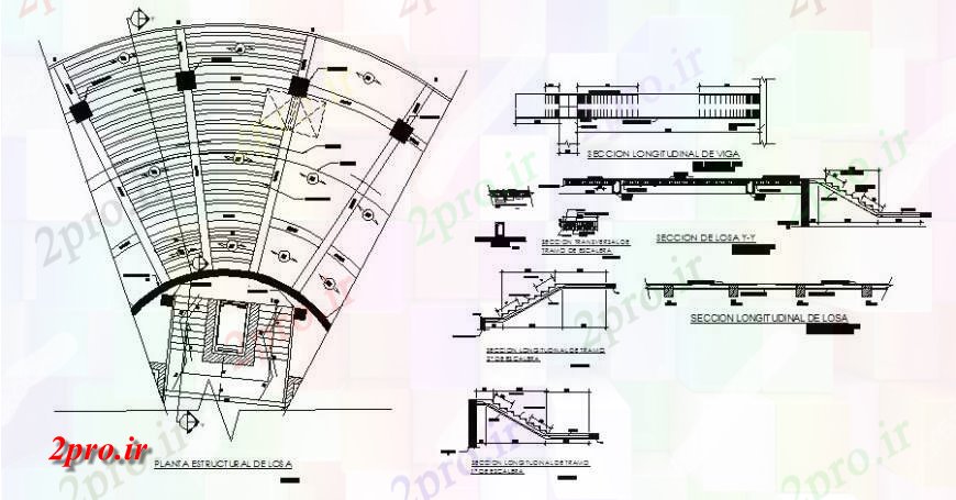 دانلود نقشه جزئیات پله و راه پله   طرحی جزئیات راه پله و طراحی (بخشی)  (کد120446)