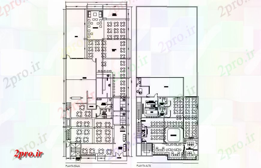 دانلود نقشه هتل - رستوران - اقامتگاه جزئیات ساختمان واحد رستوران 15 در 37 متر (کد120449)
