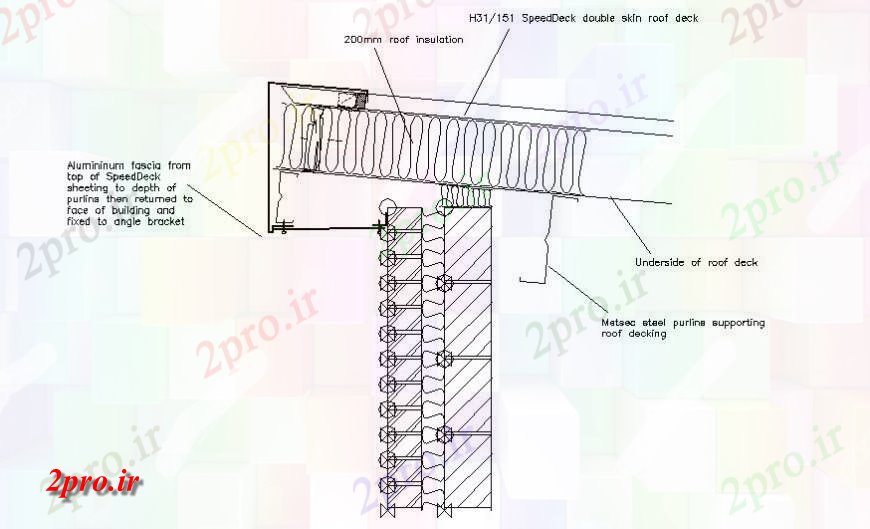 دانلود نقشه جزئیات ساخت و ساز بخش سقف واحد سازه    (کد120495)