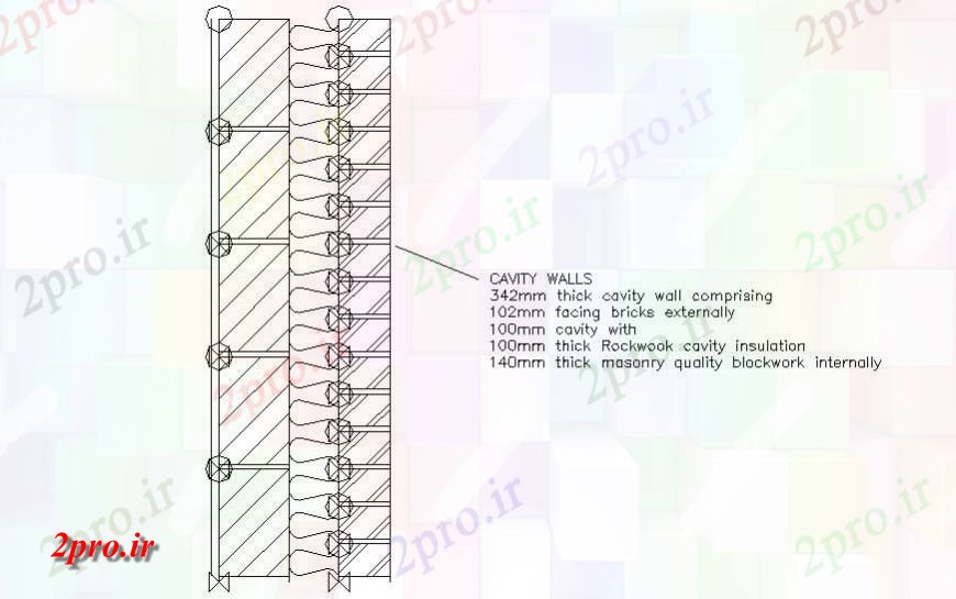 دانلود نقشه جزئیات ساخت و ساز دیوار حفره جزئیات    (کد120503)