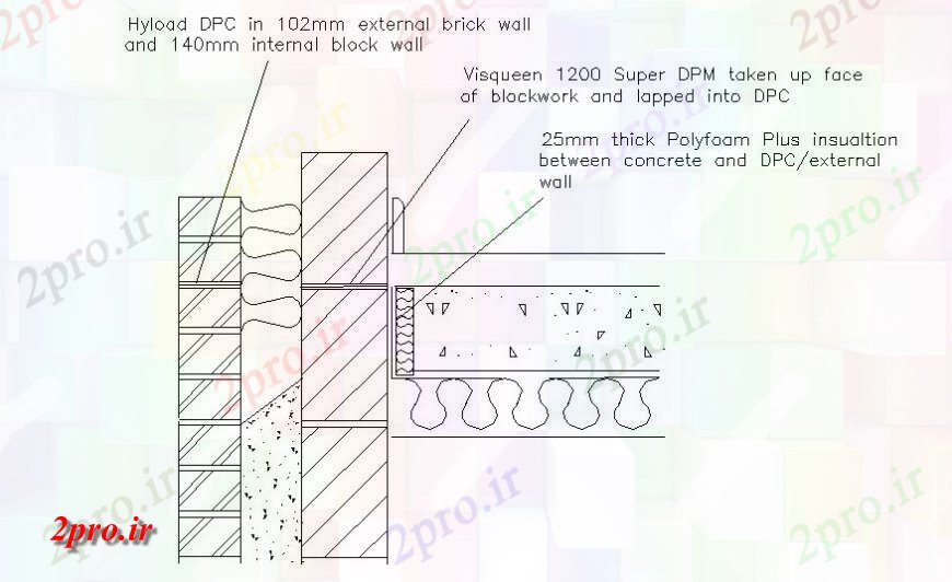 دانلود نقشه طراحی جزئیات ساختار جزئیات بخشی از طرحی از بلوک ساختاری  (کد120504)