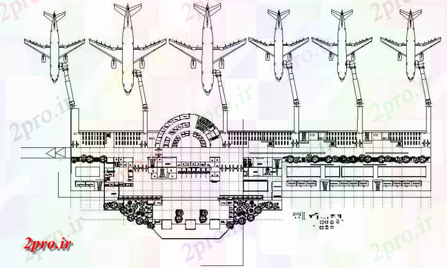 دانلود نقشه فرودگاه ترمینال کار ساختمان جزئیات طرحی  (کد120512)