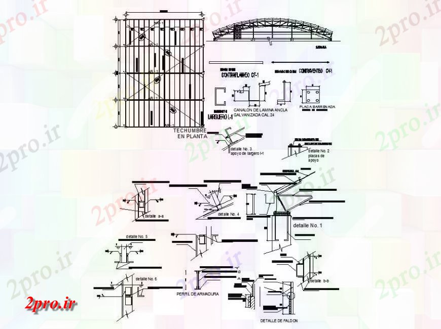 دانلود نقشه طراحی جزئیات ساختار سقف و ساختار سازنده جزئیات ورزشی ساختمان مرکز (کد120516)