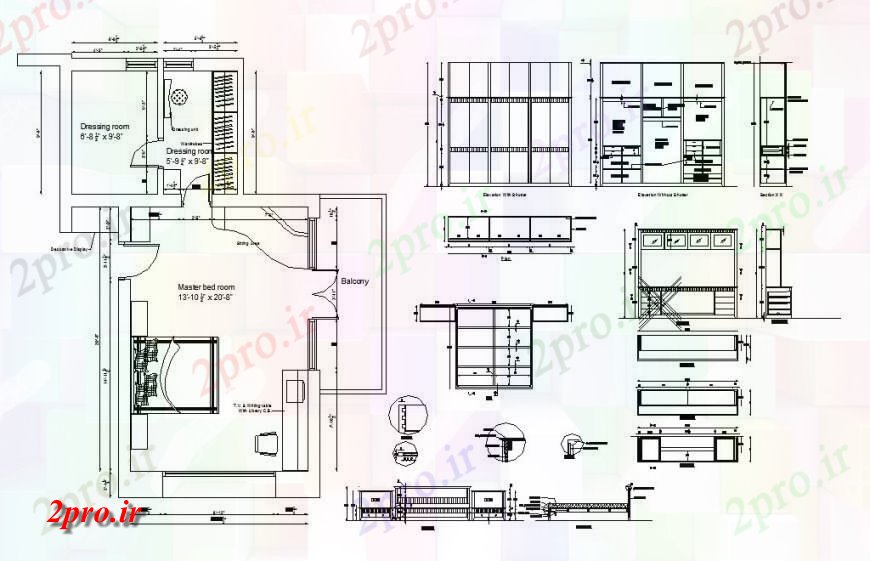 دانلود نقشه مسکونی ، ویلایی ، آپارتمان طراحی خانه یک خانواده با مبلمان جزئیات 6 در 10 متر (کد120543)