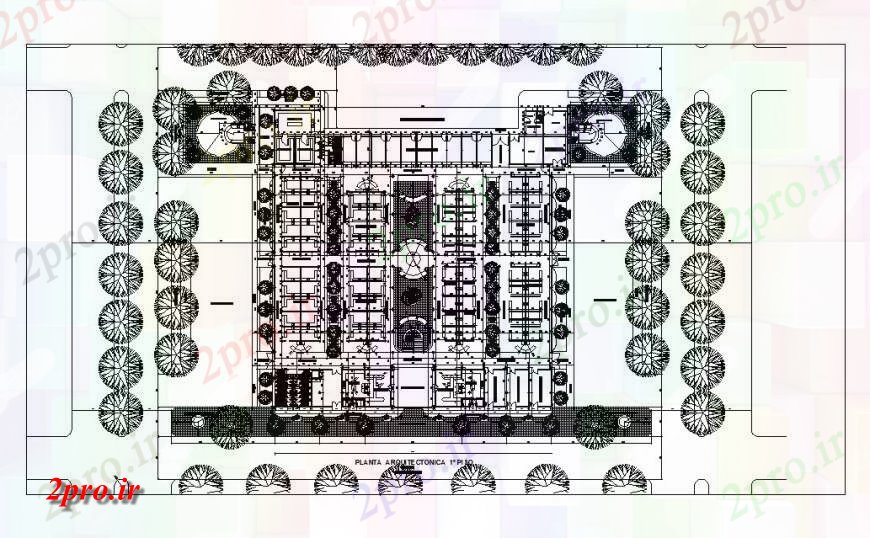 دانلود نقشه هایپر مارکت - مرکز خرید - فروشگاه جزئیات طرحی معماری طرحی توزیع فروش مرکز خرید جزئیات ساختمان مربع 14 در 16 متر (کد120549)