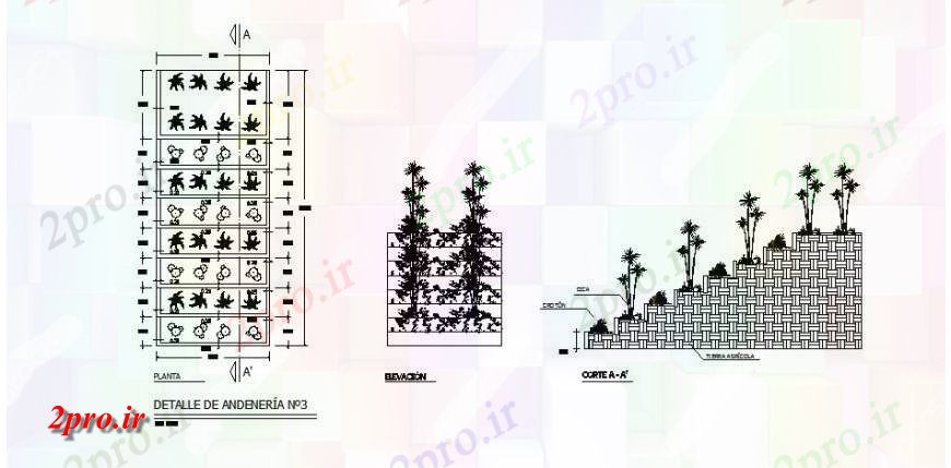 دانلود نقشه اتوماسیون باغ  کشت و زرع و باغ  پیاده روی پیاده و ساختار محوطه سازی برای هتل ساخت (کد120608)