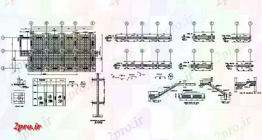 دانلود نقشه جزئیات میلگرد گذاریطرحی نصب و راه اندازی ستون و ساختار طراحی راه پله  (کد120616)