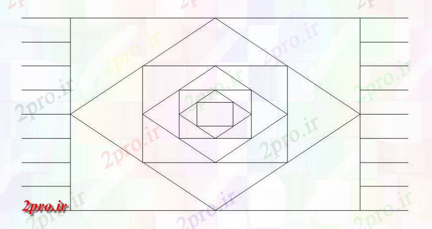 دانلود نقشه بلوک ، آرام ، نماد واحد طراحی متقارن  (کد120646)