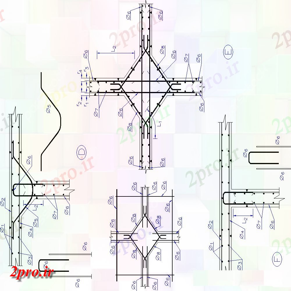 دانلود نقشه طراحی جزئیات تقویت کننده جزئیات اتصالات در واحدهای ساختاری  (کد120675)