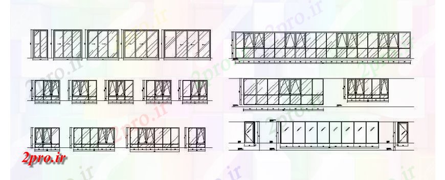 دانلود نقشه جزئیات طراحی در و پنجره  درب خانه بلوک نما چند  (کد120693)