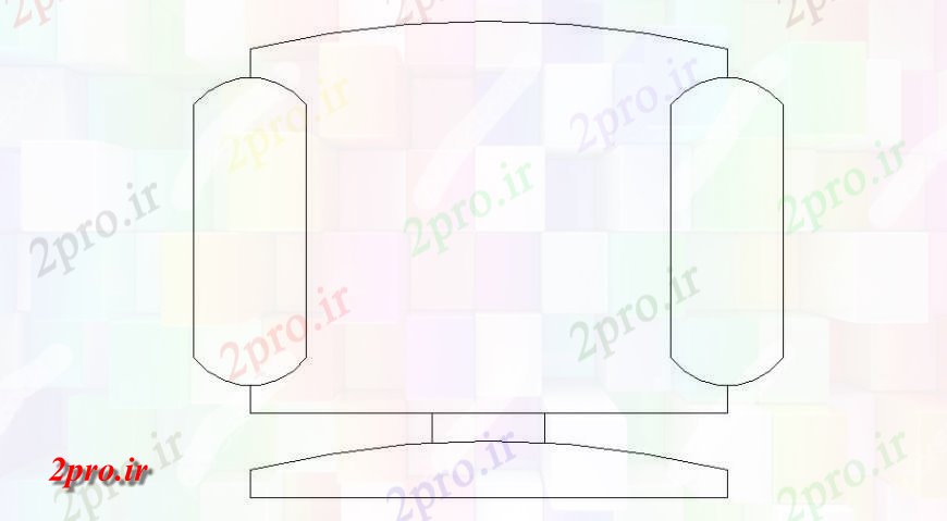 دانلود نقشه میز و صندلی تنها بالای صندلی دیدگاه نما بلوک دو بعدی  جزئیات (کد120719)