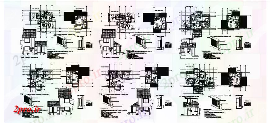 دانلود نقشه مسکونی ، ویلایی ، آپارتمان خانه مسکونی پروژه معماری به تفصیل در خودکار فرمت 12 در 12 متر (کد120738)